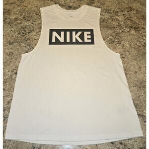 Women’s White Used Nike Training Dry-Fit Tank Top Small Work Out‎ Athletic